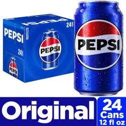 Pepsi Soda Cola 12 Fl Oz, 24 Count