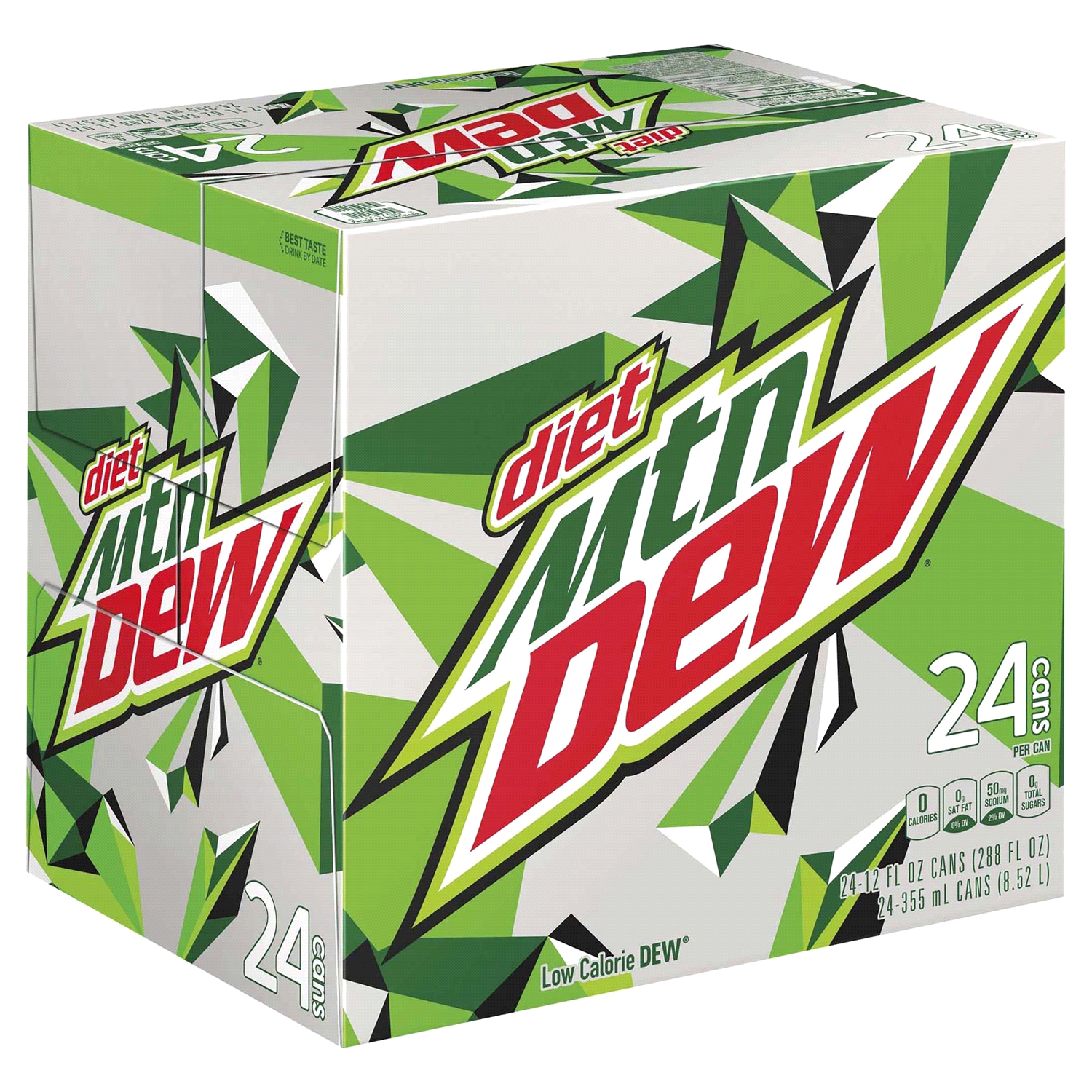 slide 1 of 2, Mountain Dew Diet Soda, Citrus, 24 ct; 12 oz