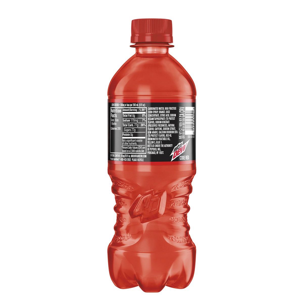 slide 2 of 2, Mountain Dew Code Red Soda Cherry 20 Fl Oz, 20 fl oz