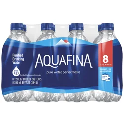 Aquafina Purified Drinking Water 12 Fl Oz, 8 Count