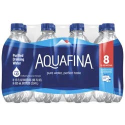 Aquafina Purified Drinking Water 12 Fl Oz, 8 Count