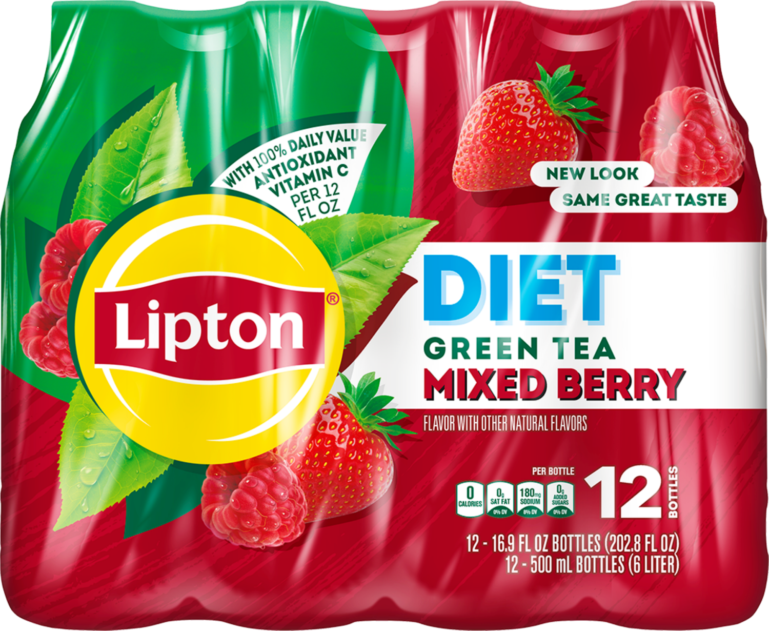slide 1 of 1, Lipton Iced Tea, Mixed Berry, 12 ct; 16.9 oz