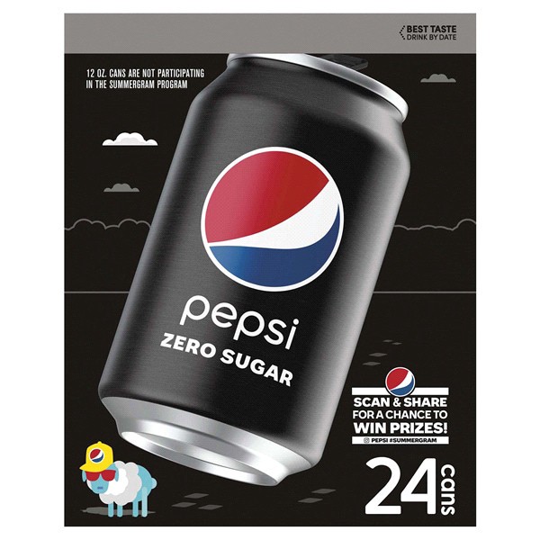 slide 3 of 9, Pepsi Zero Sugar Soda Cola 12 Fl Oz 24 Count, 24 ct; 12 oz