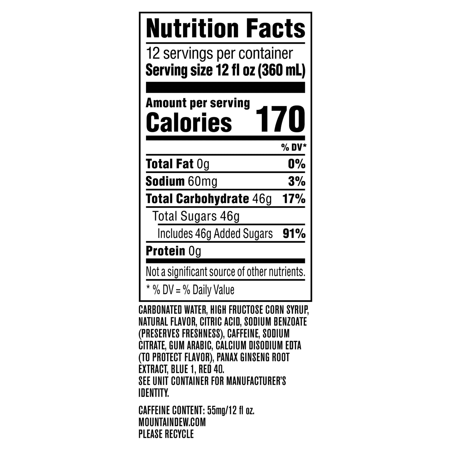 slide 2 of 2, Mountain Dew Voltage Soda Raspberry Citrus And Ginseng 12 Fl Oz, 12 Count, 12 ct; 12 oz
