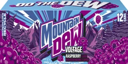 Mountain Dew Voltage Soda Raspberry Citrus And Ginseng 12 Fl Oz, 12 Count