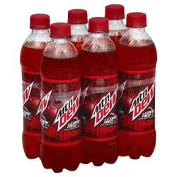 Mountain Dew Code Red Dew With A Rush Of Cherry 16.9 Fl Oz, 6 Count