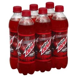 Mountain Dew Code Red Dew With A Rush Of Cherry 16.9 Fl Oz, 6 Count