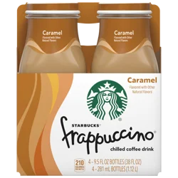 Starbucks Frappuccino Caramelly Intense Caramel Chilled Coffee Drink 4-9.5 fl. oz. Glass Bottles