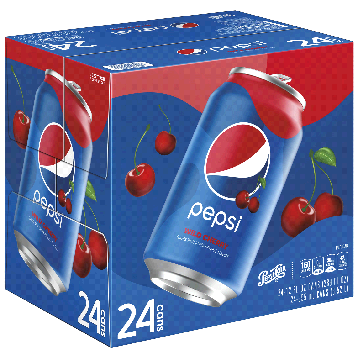 slide 1 of 2, Pepsi WIld Cherry Colda, 24 ct; 12 fl oz