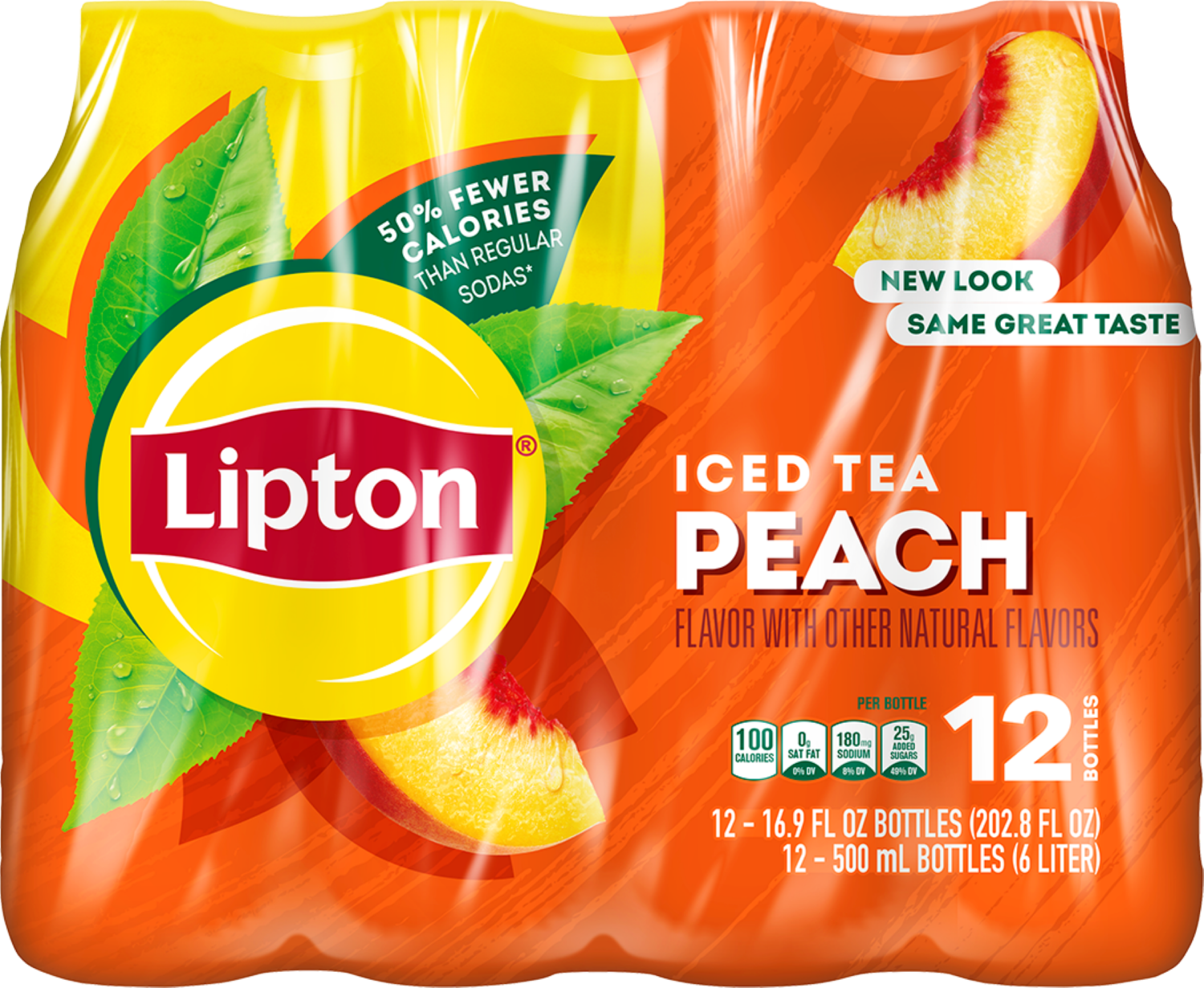 slide 1 of 1, Lipton Iced Tea Peach Flavor 16.9 Fl Oz 12 Count Bottle, 12 ct; 16.9 fl oz
