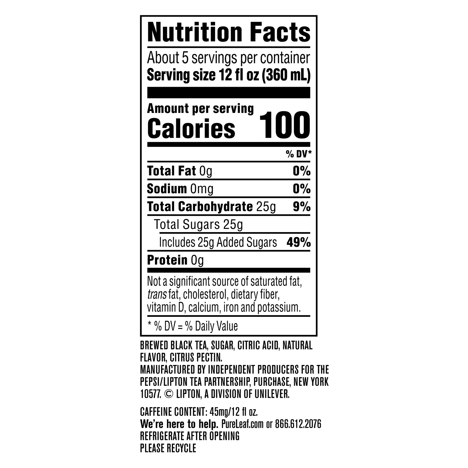 slide 2 of 2, Pure Leaf Brewed Tea, Lemon, Real, 64 fl oz