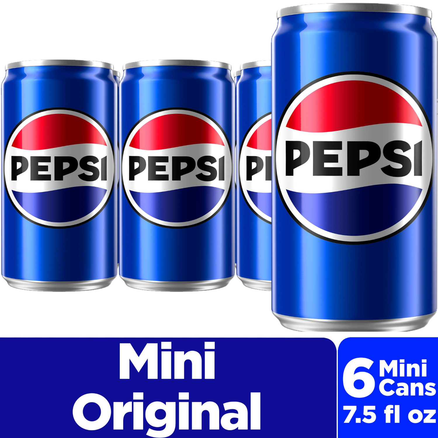 slide 1 of 1, Pepsi Cola Mini Cans, 6 ct; 7.5 fl oz