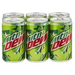 Mountain Dew Soda Mini Cans 7.5 Fl Oz 6 Count