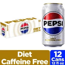 Diet Pepsi Caffeine Free Diet Pepsi Soda Classic Cola 12 Fl Oz 12 Count