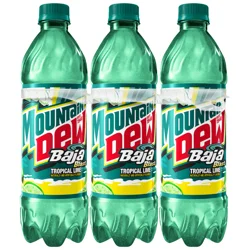 Mountain Dew Baja Blast DEW Tropical Lime Flavor 16.9 Fl Oz, 6 Count