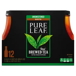 Pure Leaf Real Brewed Tea Unsweetened Black Tea 16.9 Fl Oz 12 Count