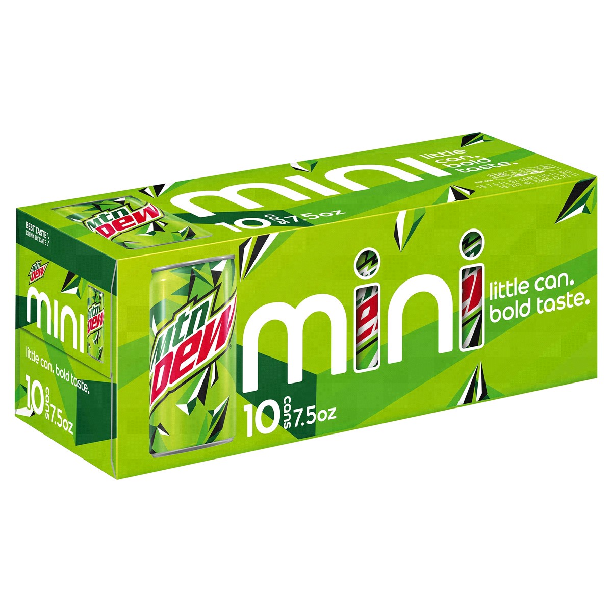 slide 2 of 2, Mountain Dew Soda, Mini Cans - 10 ct, 10 ct; 7.5 fl oz