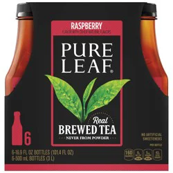 Pure Leaf Real Brewed Tea Raspberry 16.9 Fl Oz 6 Count