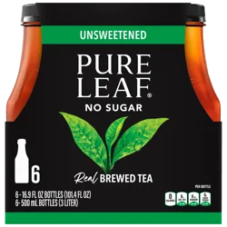 Pure Leaf Real Brewed Tea Unsweetened Black Tea 16.9 Fl Oz 6 Count