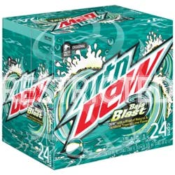 Mountain Dew Baja Blast DEW Tropical Lime Flavor 12 Fl Oz, 24 Count