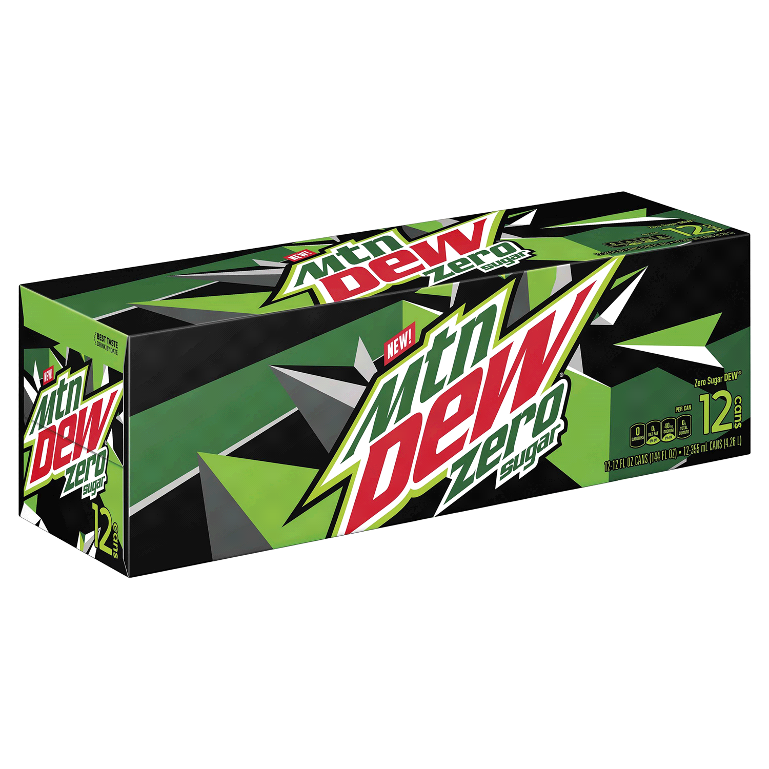 slide 1 of 2, Mountain Dew Soda, Zero Sugar, 12 ct; 12 fl oz