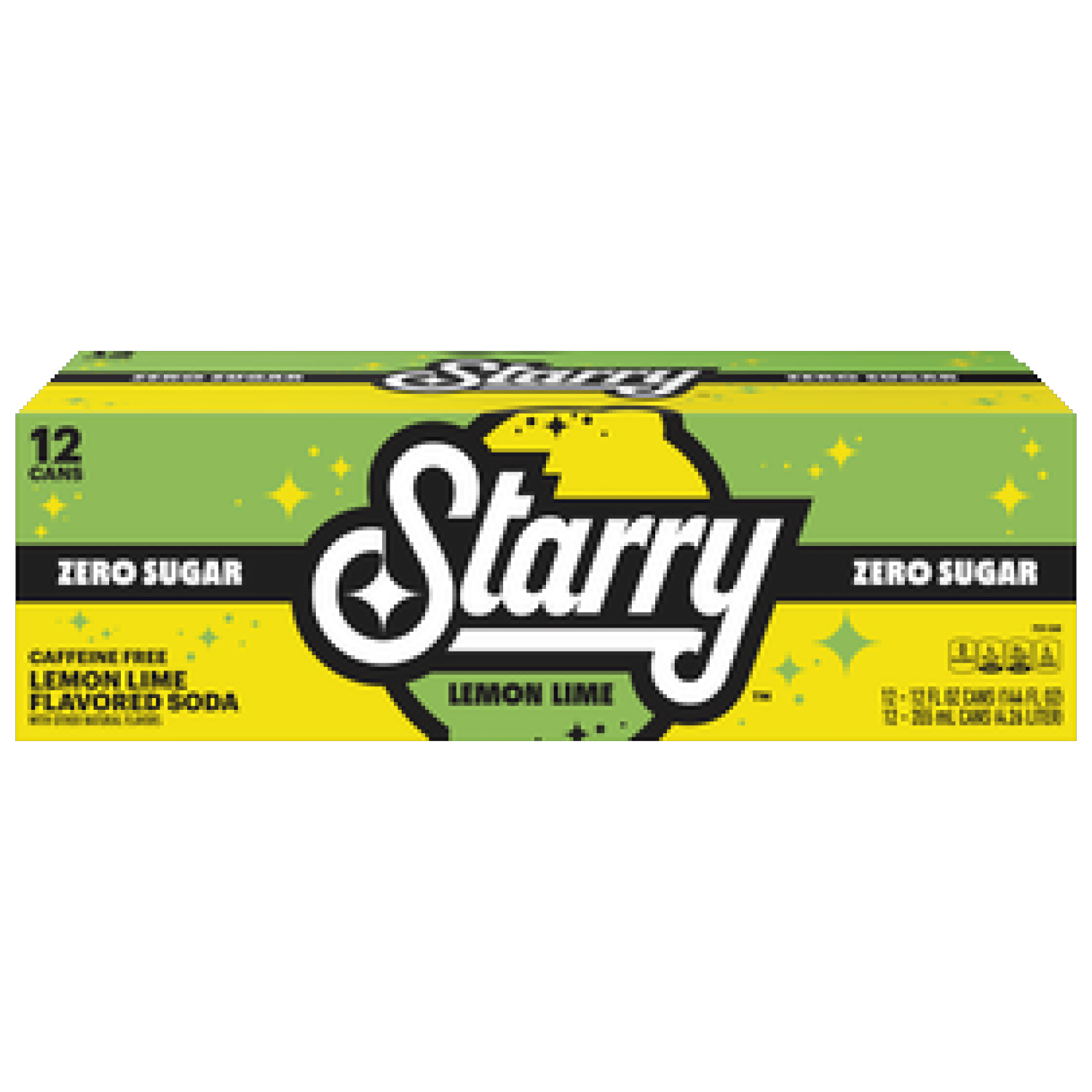 slide 1 of 2, Starry Zero Sugar Lemon Lime Soda, Caffeine Free, 12 ct; 12 oz