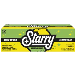 Starry Zero Sugar Lemon Lime Soda, Caffeine Free