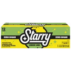Starry Zero Sugar Lemon Lime Soda, Caffeine Free