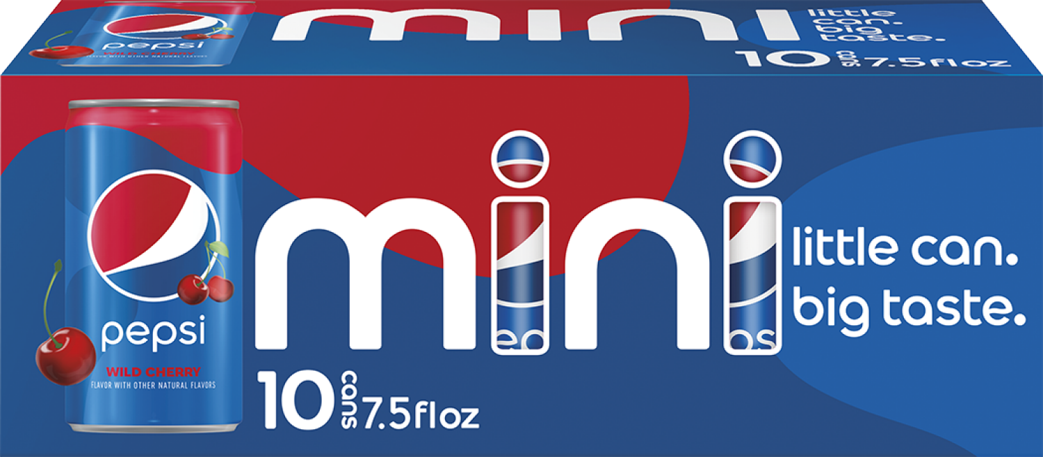 slide 1 of 3, Pepsi Soda, Wild Cherry, Mini - 10 ct, 10 ct; 7.5 oz