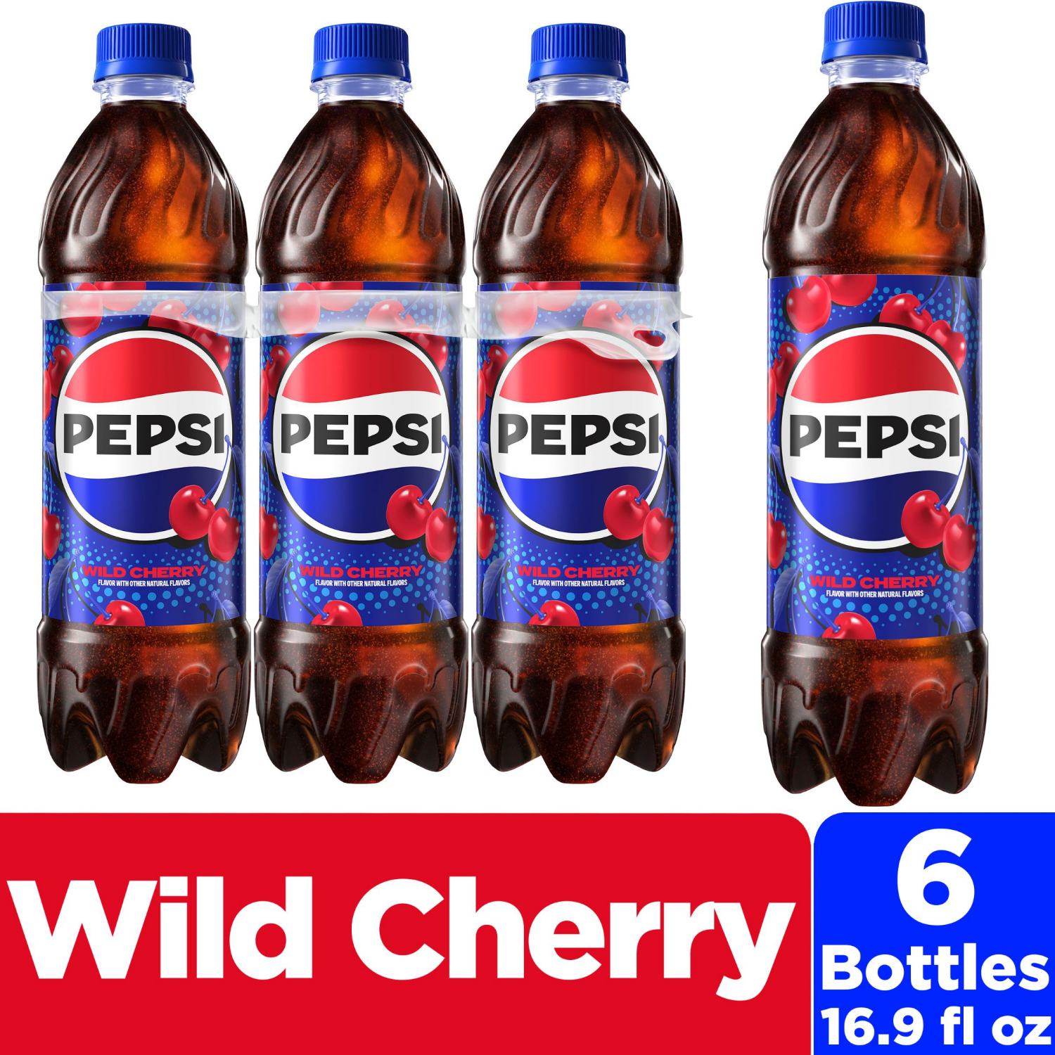 slide 1 of 1, WILD CHERRY PEPSI Wild Cherry Soda, 6 ct; 16.9 fl oz