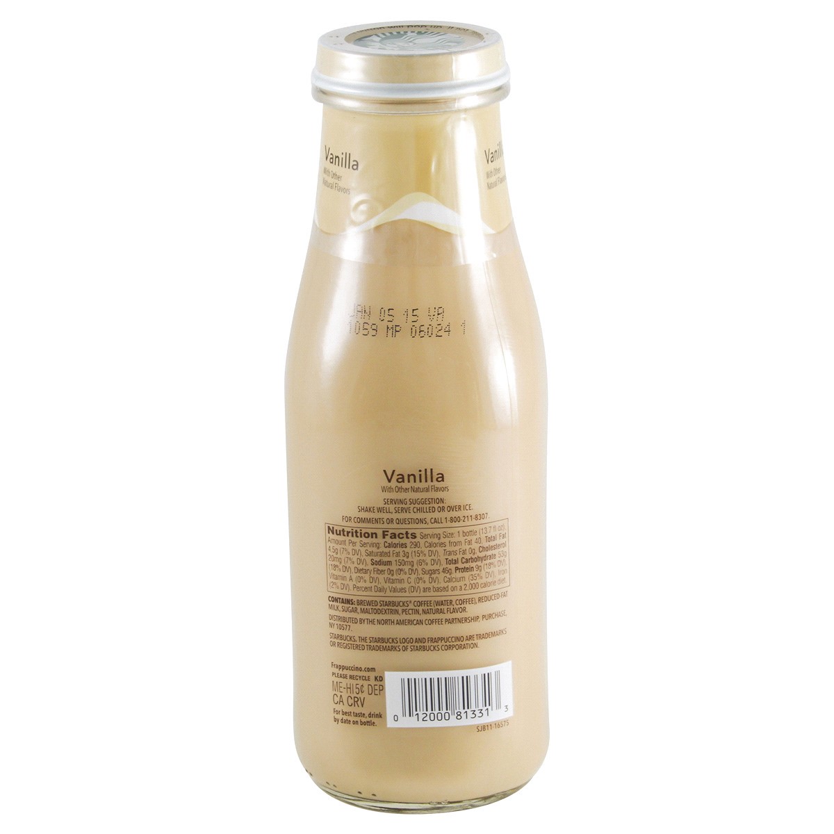 slide 2 of 2, Starbucks Frappuccino Chilled Coffee Drink Vanilla Flavored 13.7 Fl Oz Bottle, 13.7 fl oz