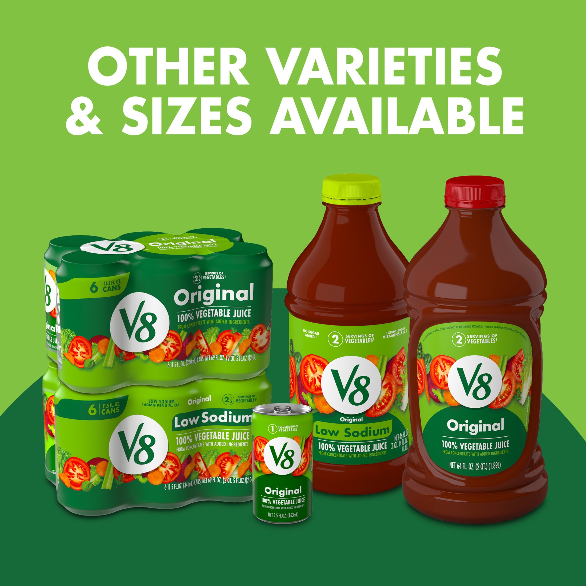 slide 3 of 6, V8 Original 100% Vegetable Juice - 6-11.5 Fl. Oz., 6 ct; 11.5f