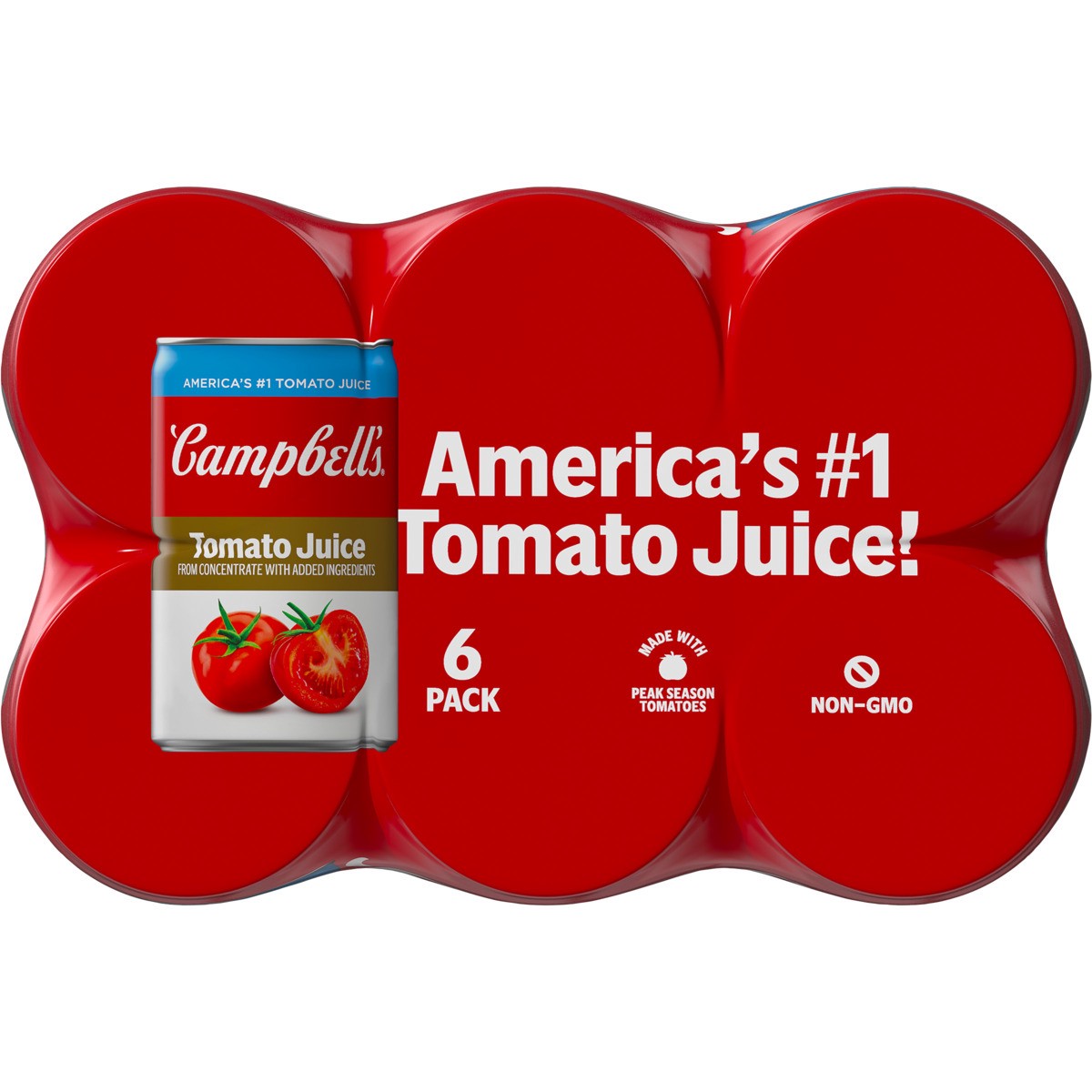 slide 2 of 10, Campbell's 100% Tomato Juice - 6-5.5 Fl. Oz., 6 ct; 5.5 fl oz