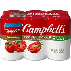 Campbell's 100% Tomato Juice - 6-5.5 Fl. Oz.