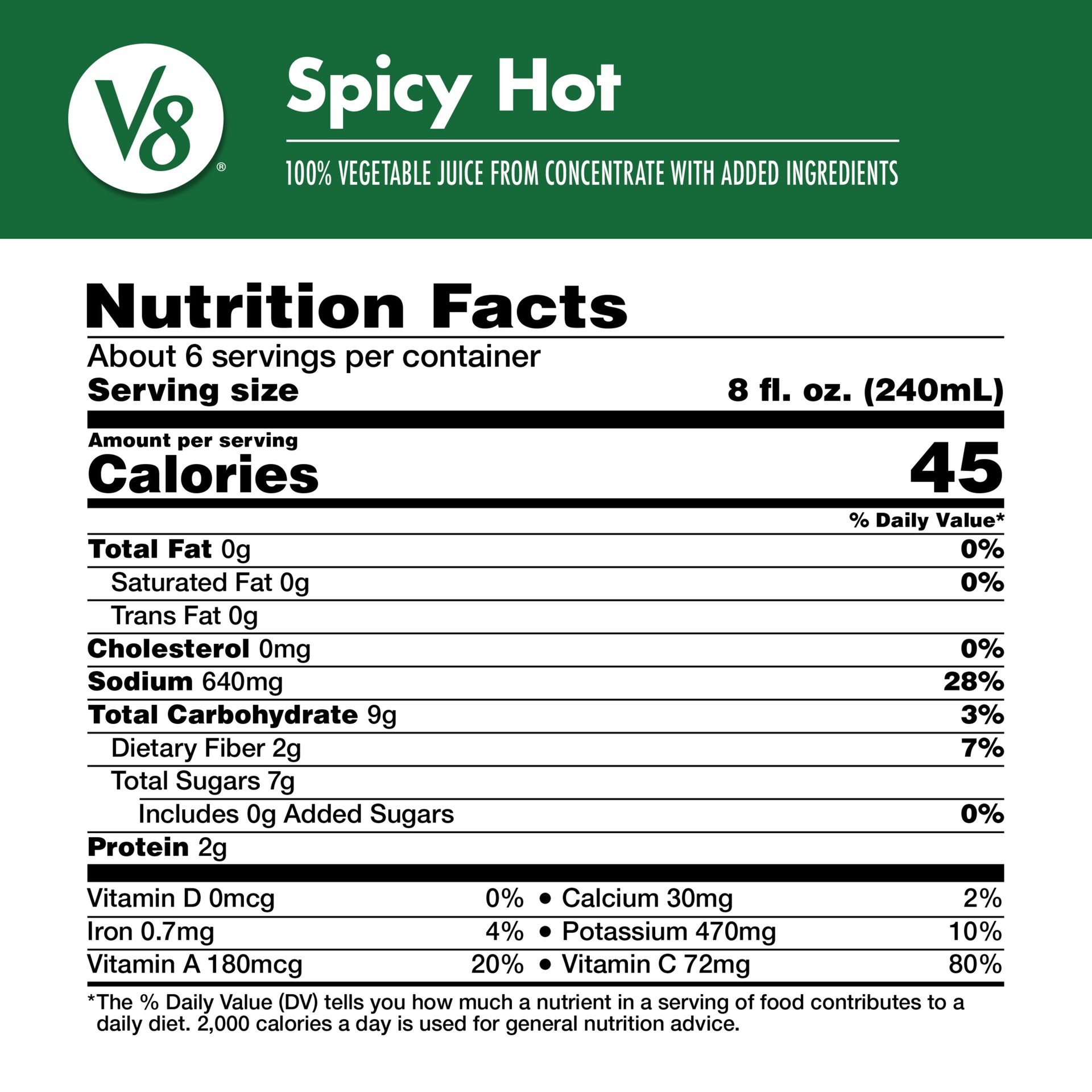 slide 3 of 6, V8 Spicy Hot 100% Vegetable Juice - 46 Fl. Oz., 46 fl oz