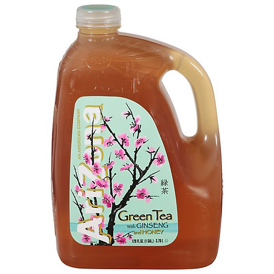 slide 1 of 4, Arizona Green Tea With Ginseng And Honey - 128 Fl. Oz., 128 fl oz