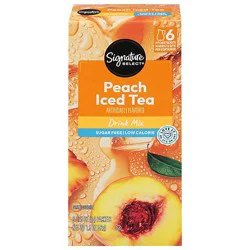 Signature Select Drink Mix Sugar Free Peach Iced Tea - 6-0.25 Oz