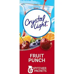 Crystal Light Fruit Punch Artificially Flavored Powdered Drink Mix Pitcher Packets - 6 Count
