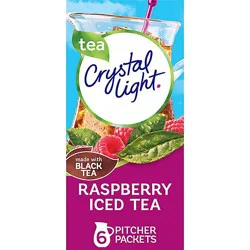 Crystal Light Raspberry Iced Tea Naturally Flavored Powdered Drink Mix Pitcher Packets - 6 Count