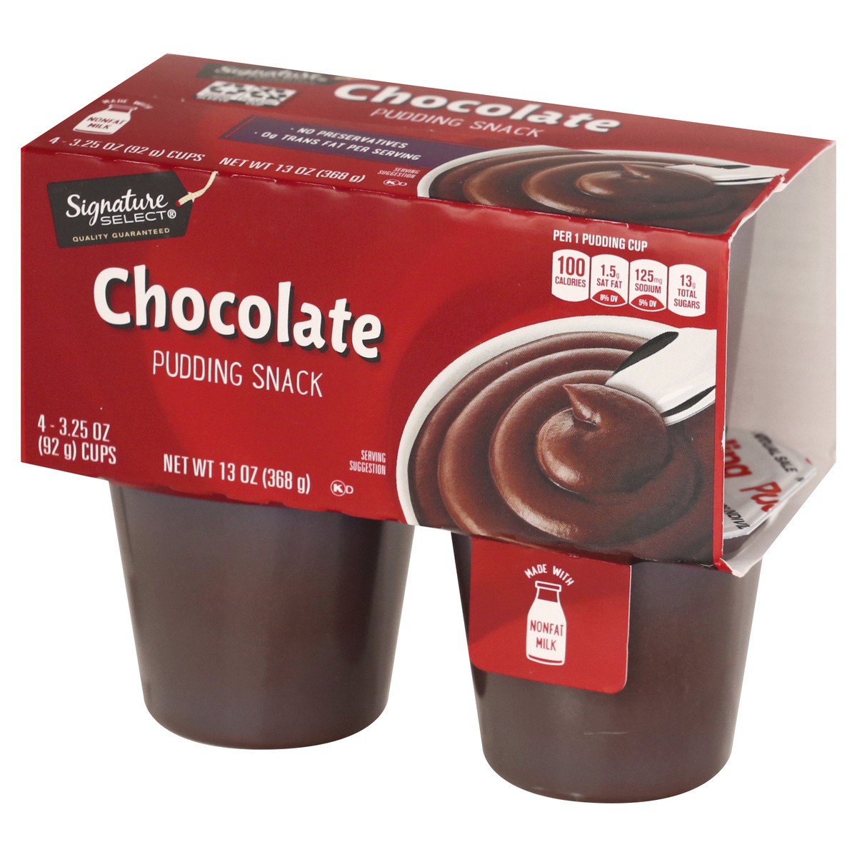 slide 4 of 9, Signature Select Chocolate Pudding Snack 4 ea, 4 ct; 3.25 oz
