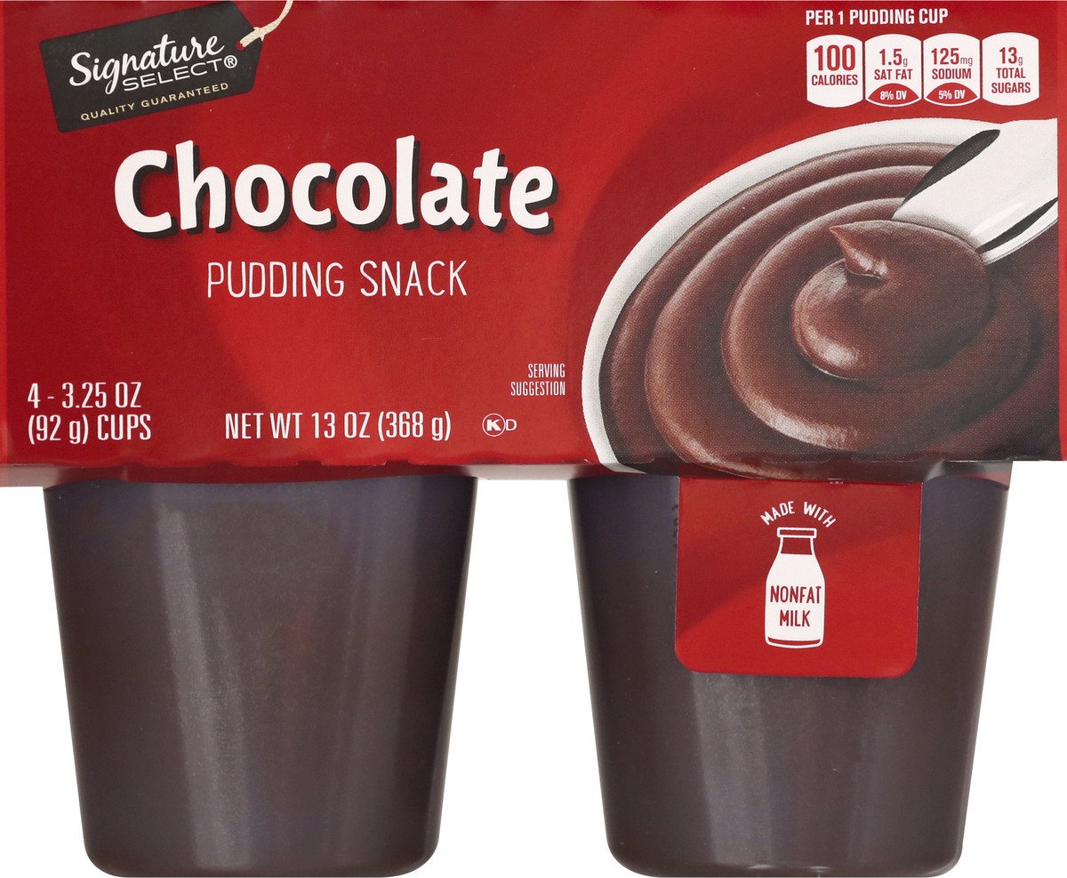 slide 7 of 9, Signature Select Chocolate Pudding Snack 4 ea, 4 ct; 3.25 oz