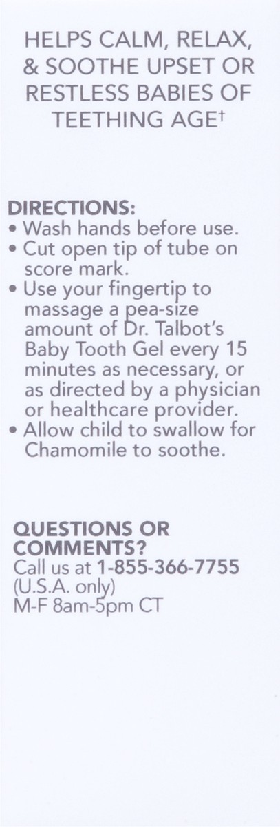 slide 12 of 14, Dr. Talbot's 3 - 24 Months Clove + Chamomile Baby Tooth Gel 0.53 oz, 0.53 oz