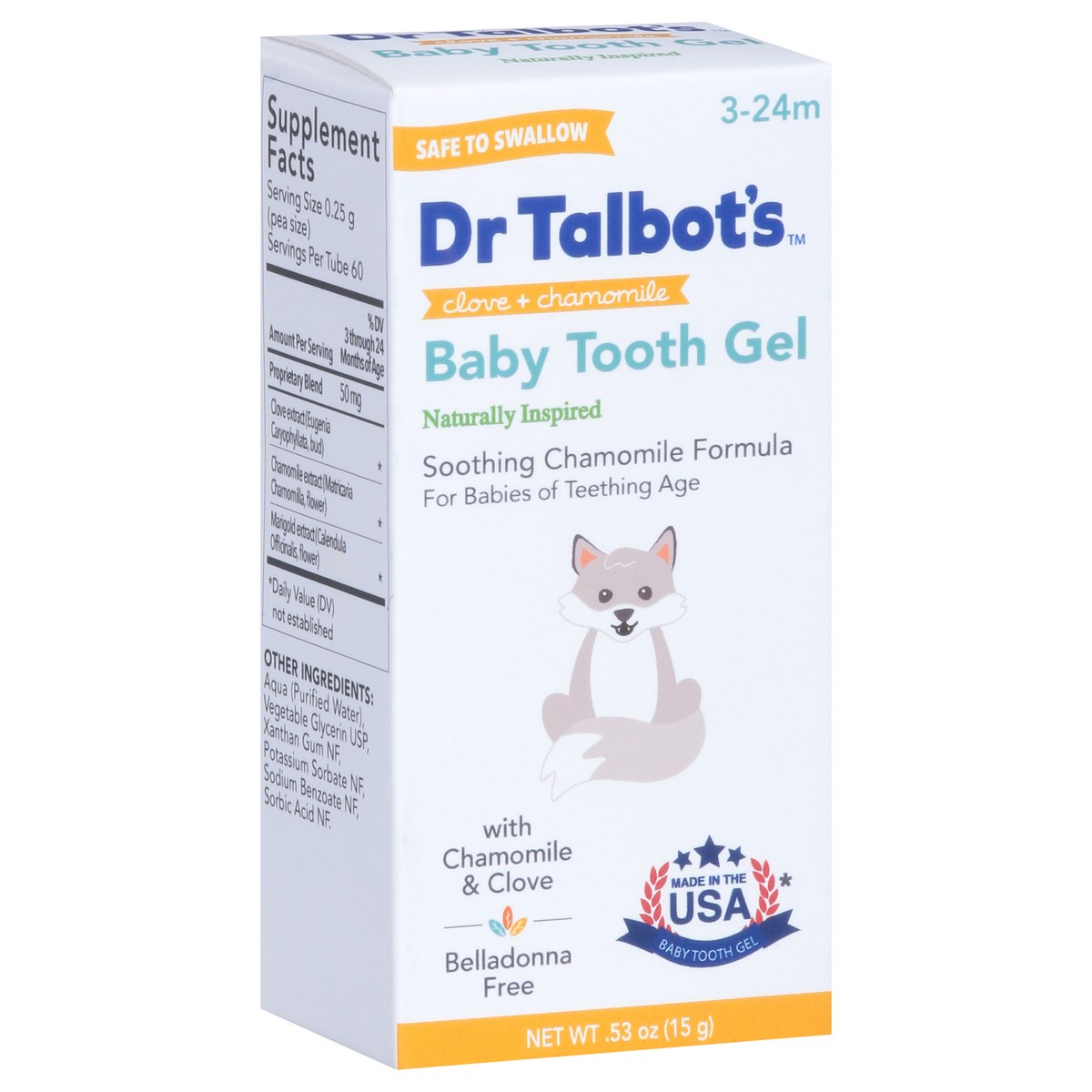 slide 8 of 14, Dr. Talbot's 3 - 24 Months Clove + Chamomile Baby Tooth Gel 0.53 oz, 0.53 oz