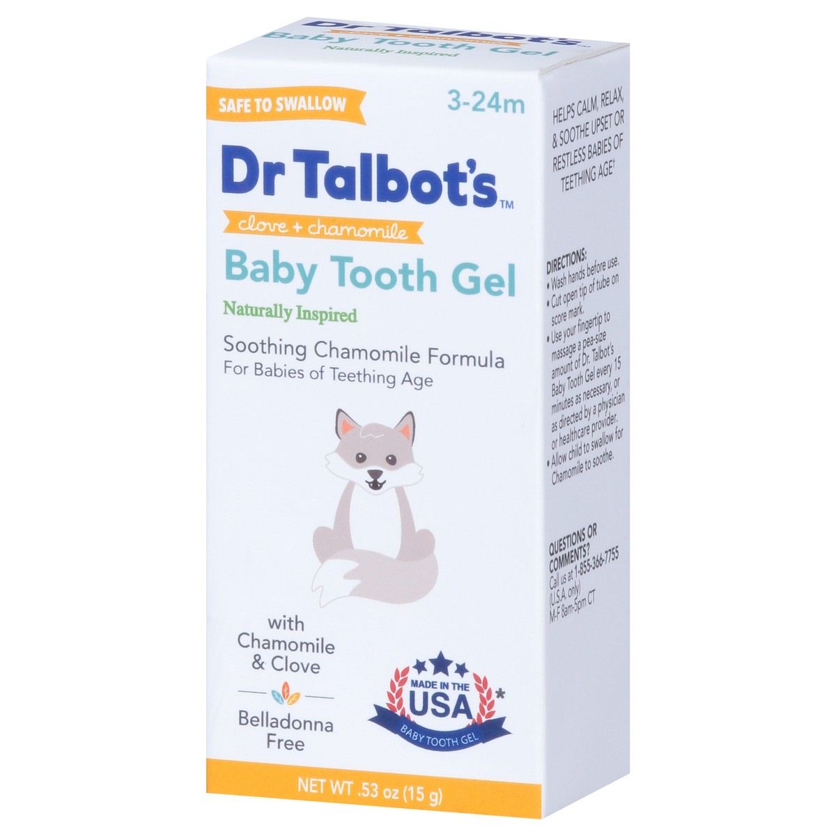 slide 11 of 14, Dr. Talbot's 3 - 24 Months Clove + Chamomile Baby Tooth Gel 0.53 oz, 0.53 oz