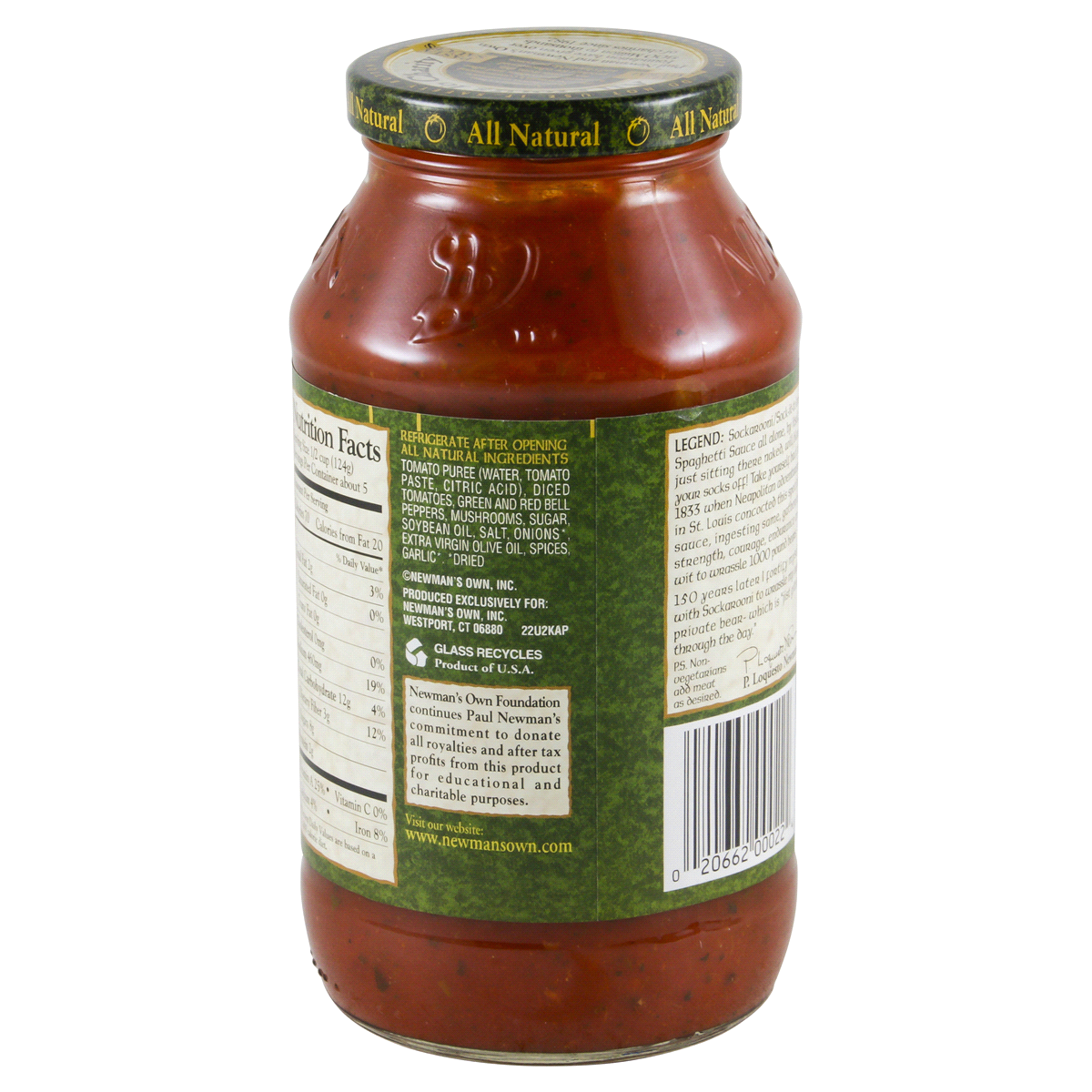 slide 3 of 4, Newman's Own Sockaroo Pasta Sauce, 24 oz