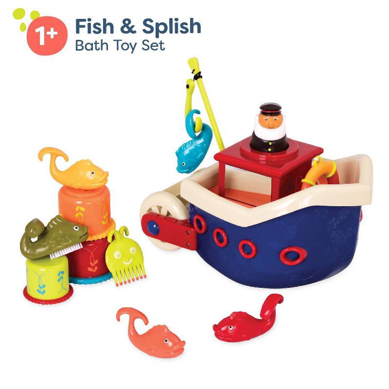 slide 3 of 9, B. toys Bath Toy Set - Fish and Splish, 1 ct