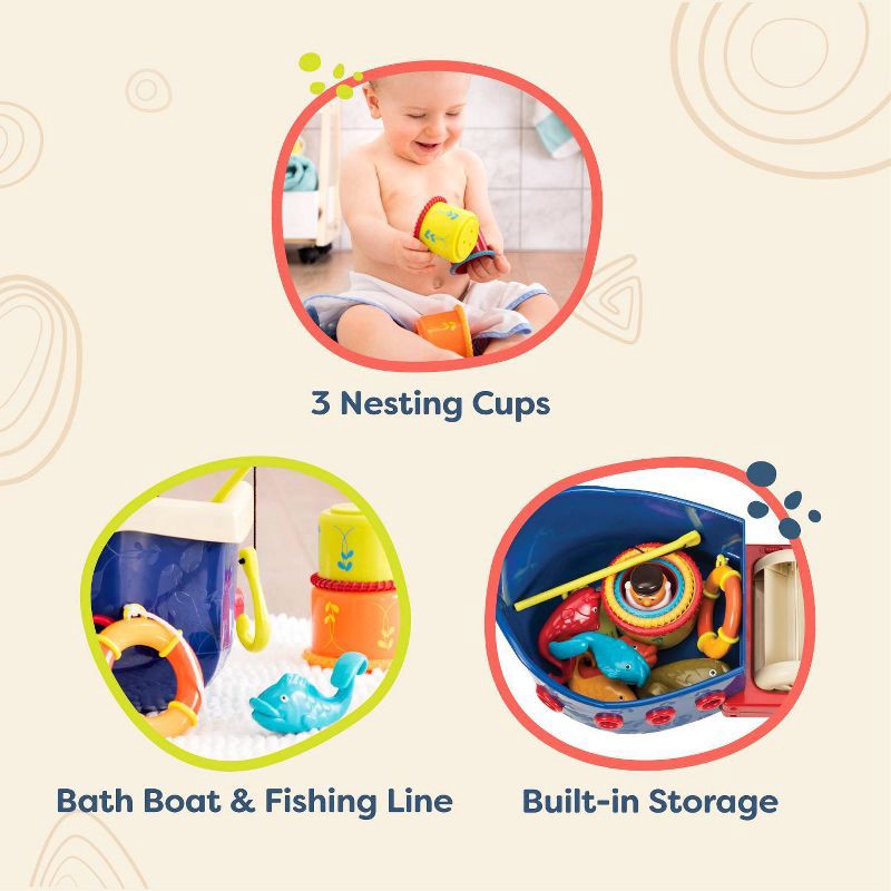 slide 5 of 9, B. toys Bath Toy Set - Fish and Splish, 1 ct