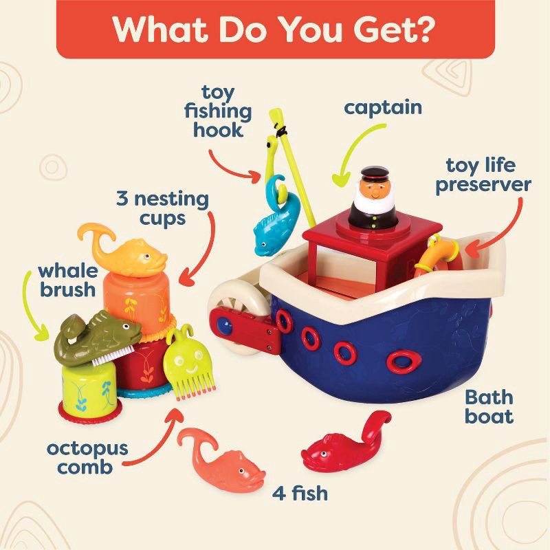 slide 6 of 9, B. toys Bath Toy Set - Fish and Splish, 1 ct