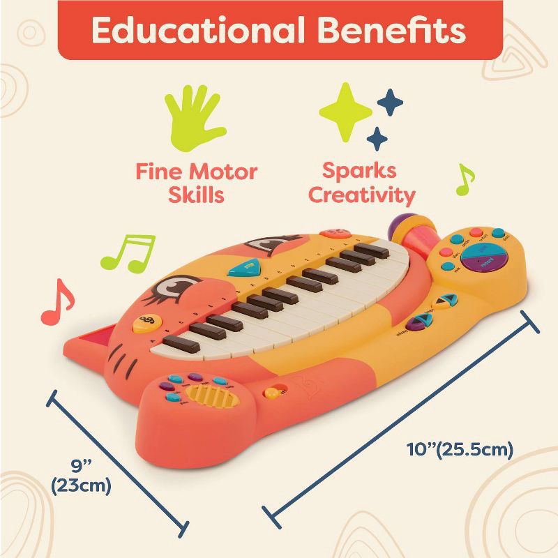 slide 3 of 8, B. Toys Interactive Cat Piano - Meowsic, 1 ct