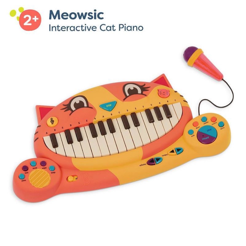 slide 3 of 8, B. Toys Interactive Cat Piano - Meowsic, 1 ct